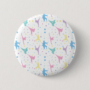 Martial Arts Karate Abstrakt Stars Glitzern Button