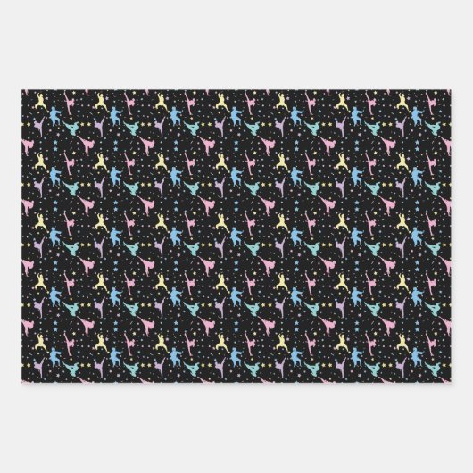 Martial Arts Karate Abstrakt Stars Glitzern Geschenkpapier Set (Vorderseite 2)