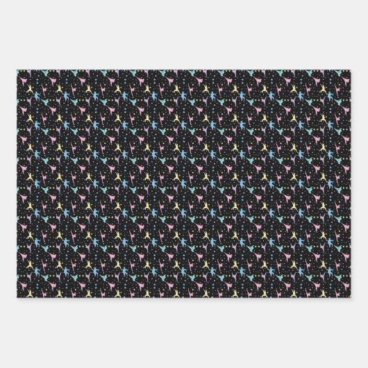 Martial Arts Karate Abstrakt Stars Glitzern Geschenkpapier Set (Vorderseite)
