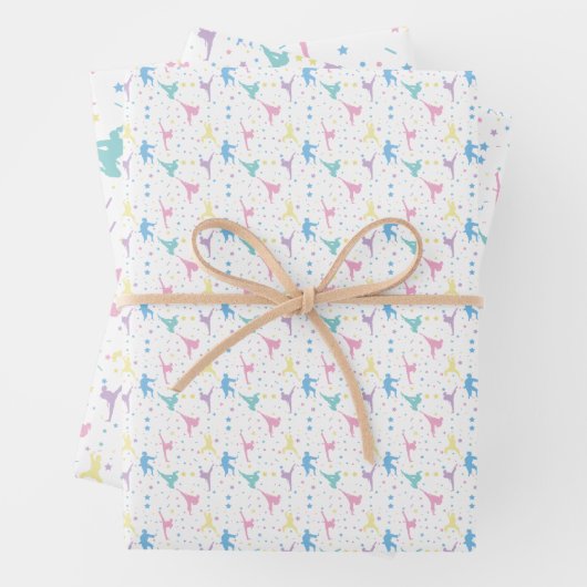 Martial Arts Karate Abstrakt Stars Glitzern Geschenkpapier Set (Beispiel)