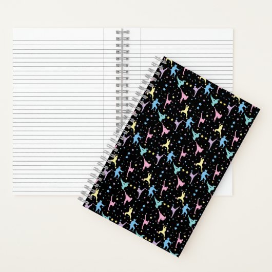 Martial Arts Karate Abstrakt Stars Glitzern Notizblock (Innen)