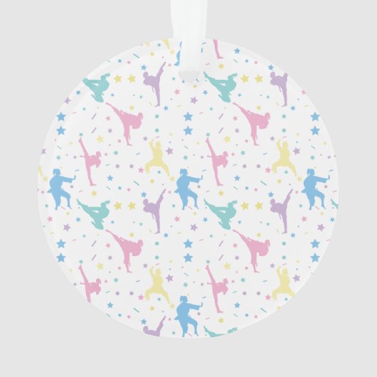 Martial Arts Karate Abstrakt Stars Glitzern Ornament (Rückseite)