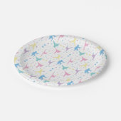 Martial Arts Karate Abstrakt Stars Glitzern Pappteller (Schrägansicht)