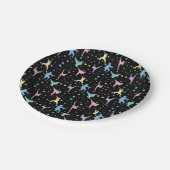 Martial Arts Karate Abstrakt Stars Glitzern Pappteller (Schrägansicht)