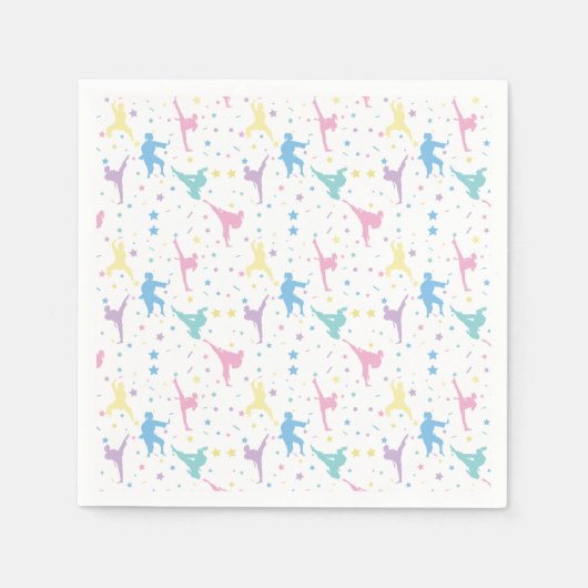 Martial Arts Karate Abstrakt Stars Glitzern Serviette (Vorderseite)