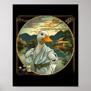 Martial Arts Karate Duck Sunset Garden Mixed Marti Poster