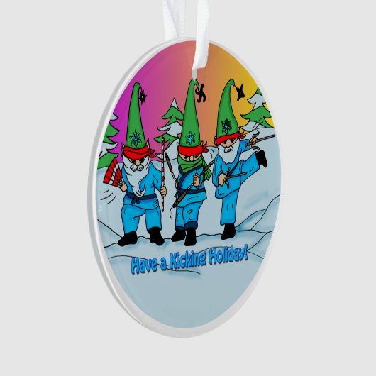 Martial Arts Karate Elves Ornament (Vorderseite)