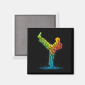 Martial Arts Karate Fighter Magnet (Vorderseite/Rückseite)