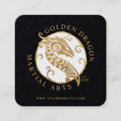 Martial Arts/Karate Golden Dragon Medallion Logo Quadratische Visitenkarte (Vorderseite)