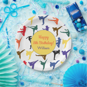 Martial Arts Karate Kids Jungs Party Happy Birthda Pappteller