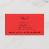 Martial Arts Karate Self Defense Business Card Visitenkarte (Rückseite)
