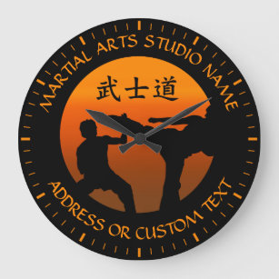 Martial Arts Karate Taekwondo Kung Fu Studio Große Wanduhr