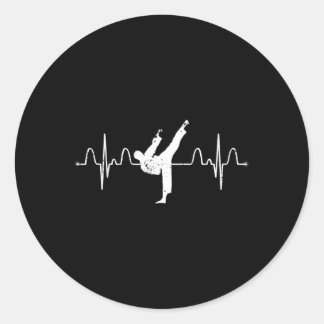 Martial Arts Karateist Heartbeat Comt Sport Athlet Runder Aufkleber