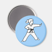 Martial Arts Kid 4 hellblauer Magnet (Vorderseite/Rückseite)