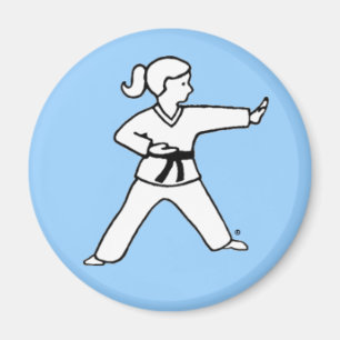 Martial Arts Kid 4 hellblauer Magnet