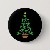 Martial Arts - Mädchen Karate Weihnachtsbaum Button (Vorderseite)
