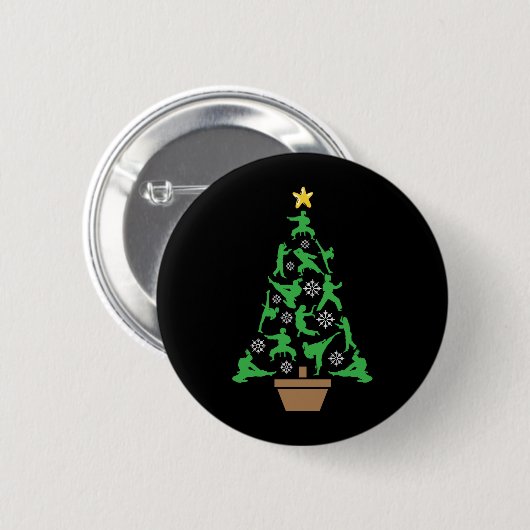 Martial Arts - Mädchen Karate Weihnachtsbaum Button (Vorne & Hinten)