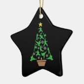 Martial Arts - Mädchen Karate Weihnachtsbaum Keramik Ornament (Links)