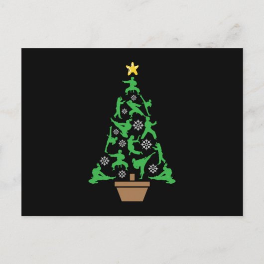 Martial Arts - Mädchen Karate Weihnachtsbaum Postkarte (Vorderseite)