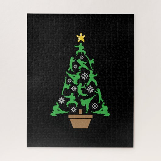 Martial Arts - Mädchen Karate Weihnachtsbaum Puzzle (Vertikal)