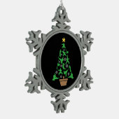 Martial Arts - Mädchen Karate Weihnachtsbaum Schneeflocken Zinn-Ornament (Links)