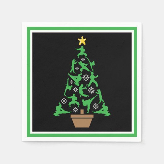 Martial Arts - Mädchen Karate Weihnachtsbaum Serviette (Vorderseite)