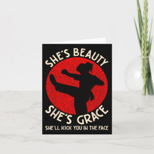 Martial Arts Maven Beauty and Grace Karate Kick Karte
