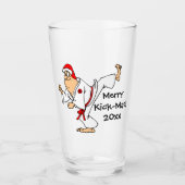 Martial Arts Merry Kick-Mas Weihnachten Glas (Vorderseite)