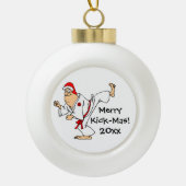 Martial Arts Merry Kick-Mas Weihnachten Keramik Kugel-Ornament (Vorderseite)