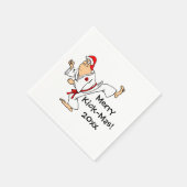 Martial Arts Merry Kick-Mas Weihnachts-Party Serviette (Ecke)