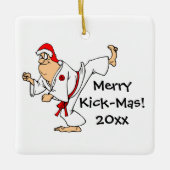 Martial Arts Merry Kick-Mas Weihnachtszeit Keramikornament (Vorderseite)