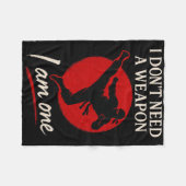 Martial Arts Ninja Kämpfer Ich bin der Waffenkick Fleecedecke (Vorderseite (Horizontal))