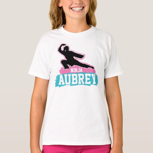 Martial Arts Ninja Warrior Karate Birthday Girl T-Shirt (Vorderseite)