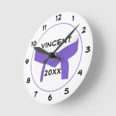 Martial Arts Purple Belt Runde Wanduhr (Winkel)