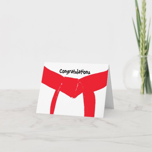 Martial Arts Red Belt Herzlichen Glückwunsch Karte (Vorderseite)