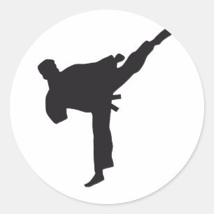 martial arts runder aufkleber