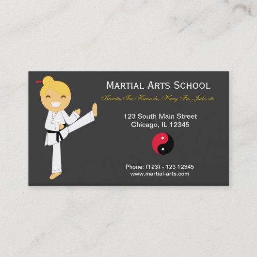 Martial Arts School Visitenkarte (Vorderseite)