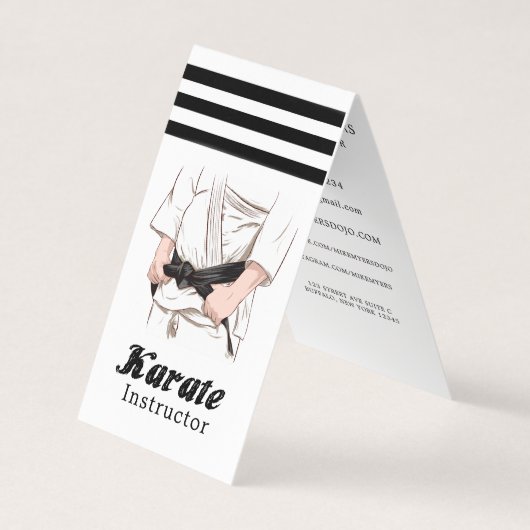 Martial Arts Sensei Black Belt Business Card Visitenkarten (Vorderseite)
