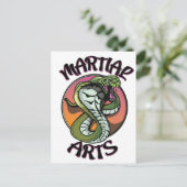 Martial Arts Snake Postkarte (Stehend Vorderseite)