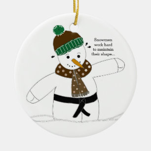 Martial Arts Snowman Keramik Ornament