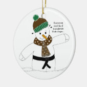 Martial Arts Snowman Keramik Ornament (Links)