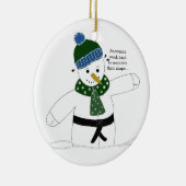 Martial Arts Snowman Keramik Ornament (Rechts)