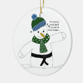 Martial Arts Snowman Keramik Ornament (Links)