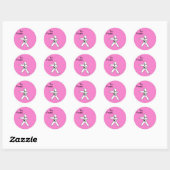 Martial Arts Stance Gift Tags Girl mit Blonde Hai Runder Aufkleber (Blatt)