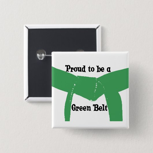 Martial Arts Stolz als grüner Gürtel Button (Vorne & Hinten)