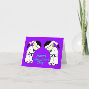 Martial Arts Students Valentine Cards Feiertagskarte