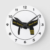 Martial Arts Vierte Stufe Schwarzer Gürtel Runde Wanduhr (Vorderseite)