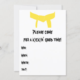 Martial Arts Yellow Belt Geburtstagsparty Einladun Einladung