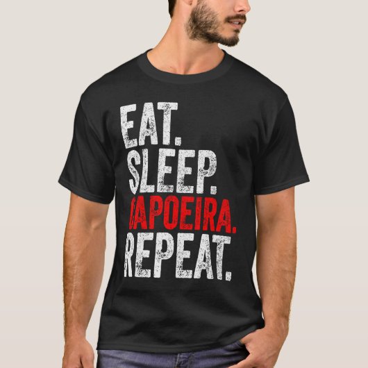 Martial Ninja Costume  Eat Sleep Capoeira Repeat T-Shirt (Vorderseite)