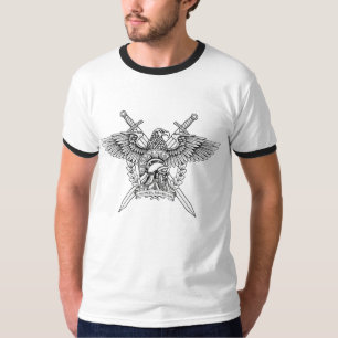 Martial Roman Emblem   Adler, Helm und Schwerter T-Shirt